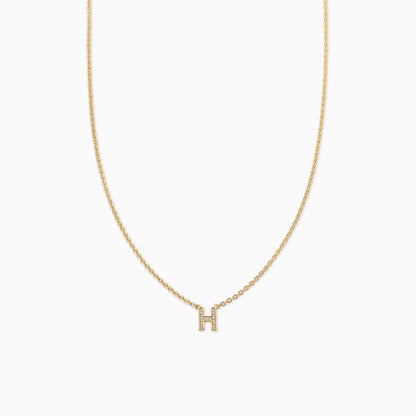 ["Initial Here Necklace ", " Gold H ", " Product Image ", " Uncommon James"]