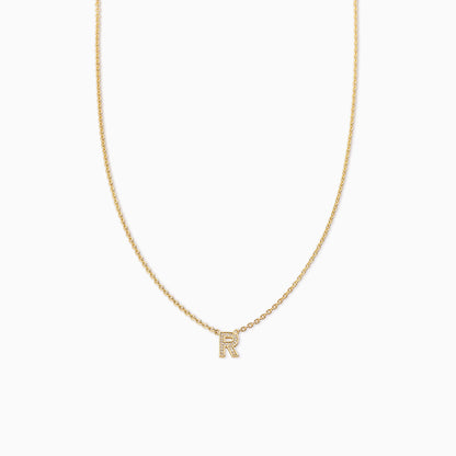 ["Initial Here Necklace ", " Gold R ", " Product Image ", " Uncommon James"]