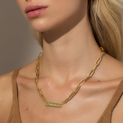 ["Love Life Necklace ", " Gold ", " Model Image ", " Uncommon James"]