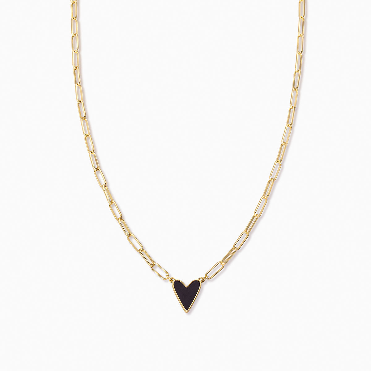 Enamel Heart Necklace | Gold Navy | Product Image | Uncommon James