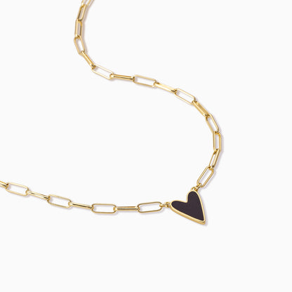 ["Enamel Heart Necklace ", " Gold Navy ", " Product Detail Image ", " Uncommon James"]