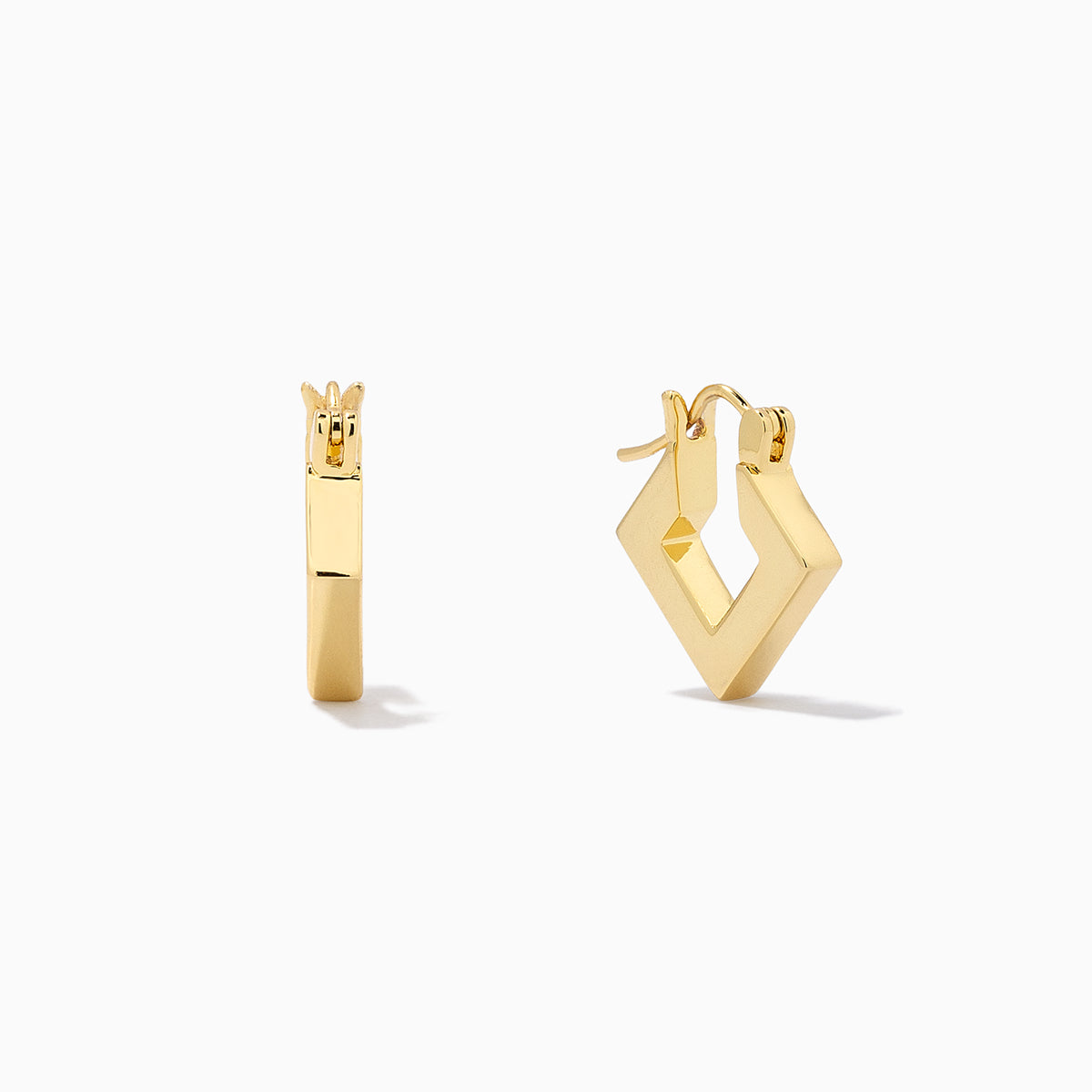 Gold Square Hoop Breaking Point Earrings | Women's Jewelry by Uncommon James
