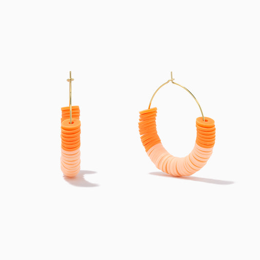Heishi Bead Hoop Earrings | Gold Peach | Product Image | Uncommon James