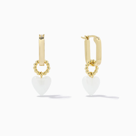 Sweetheart Earrings | Gold White | Product Image | Uncommon James