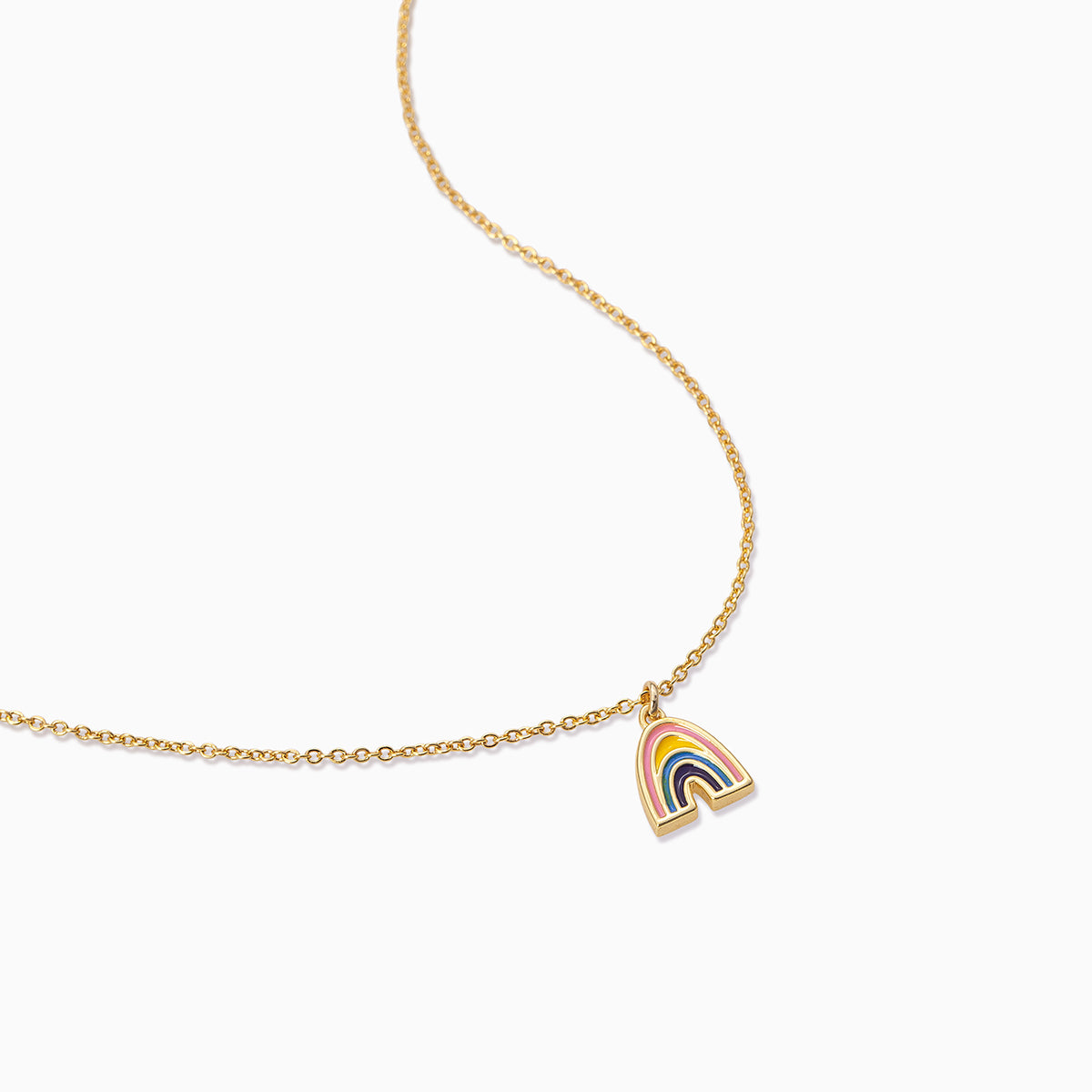 Mini Rainbow Pendant Necklace | Gold | Product Detail Image | Uncommon James