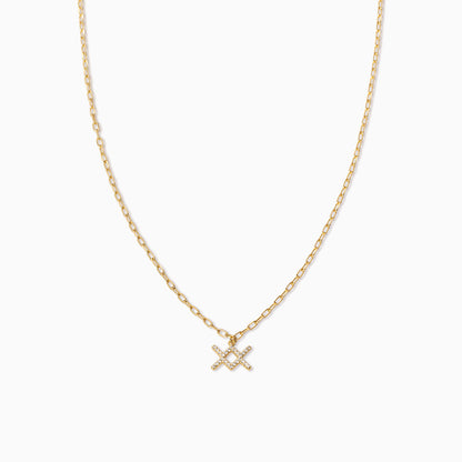 Zodiac Icon Chain Necklace | Gold Aquarius | Product Image | Uncommon James