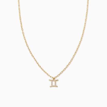 ["Zodiac Icon Chain Necklace ", " Gold Gemini ", " Product Image ", " Uncommon James"]