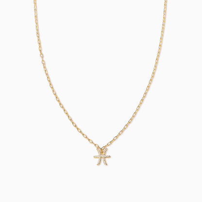 ["Zodiac Icon Chain Necklace ", " Gold Pisces ", " Product Image ", " Uncommon James"]