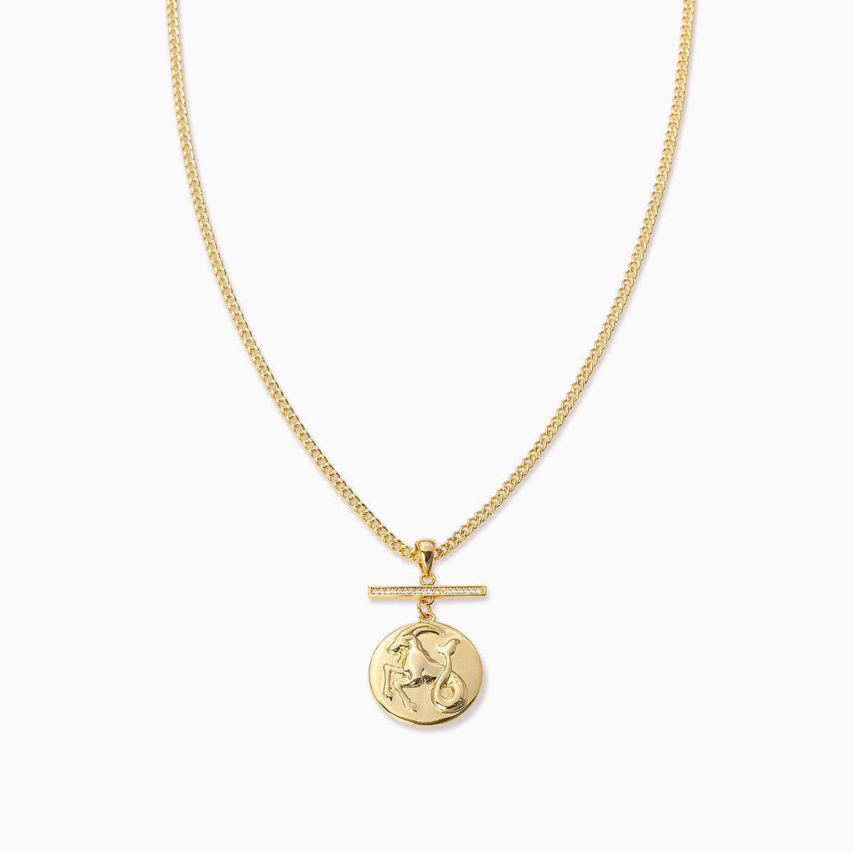 Zodiac Pendant Necklace | Gold Capricorn | Product Image | Uncommon James