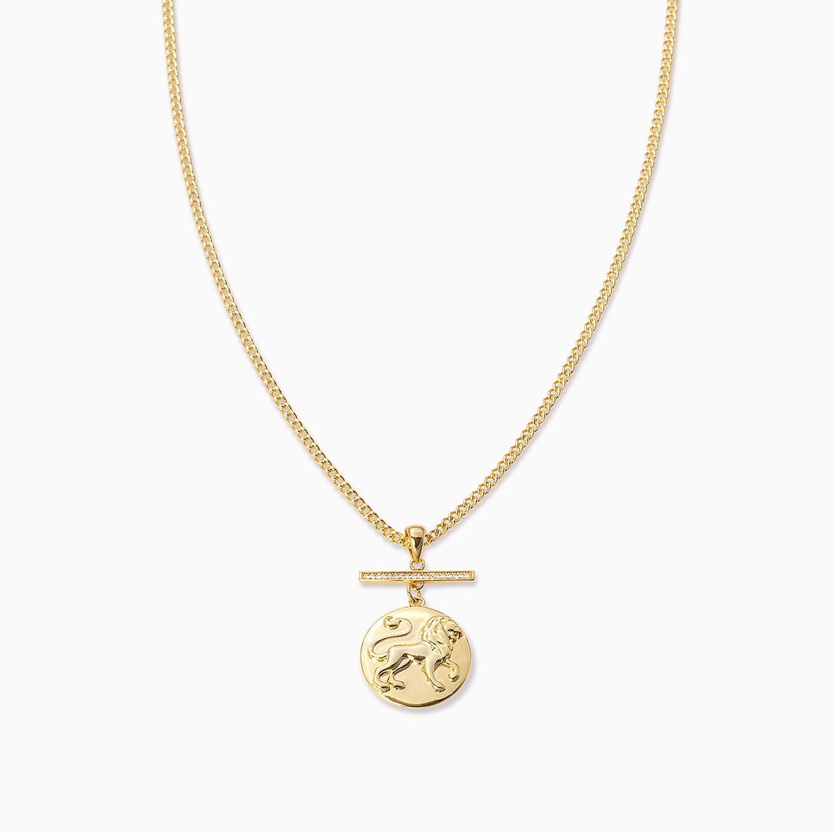 Zodiac Pendant Necklace | Gold Leo | Product Image | Uncommon James