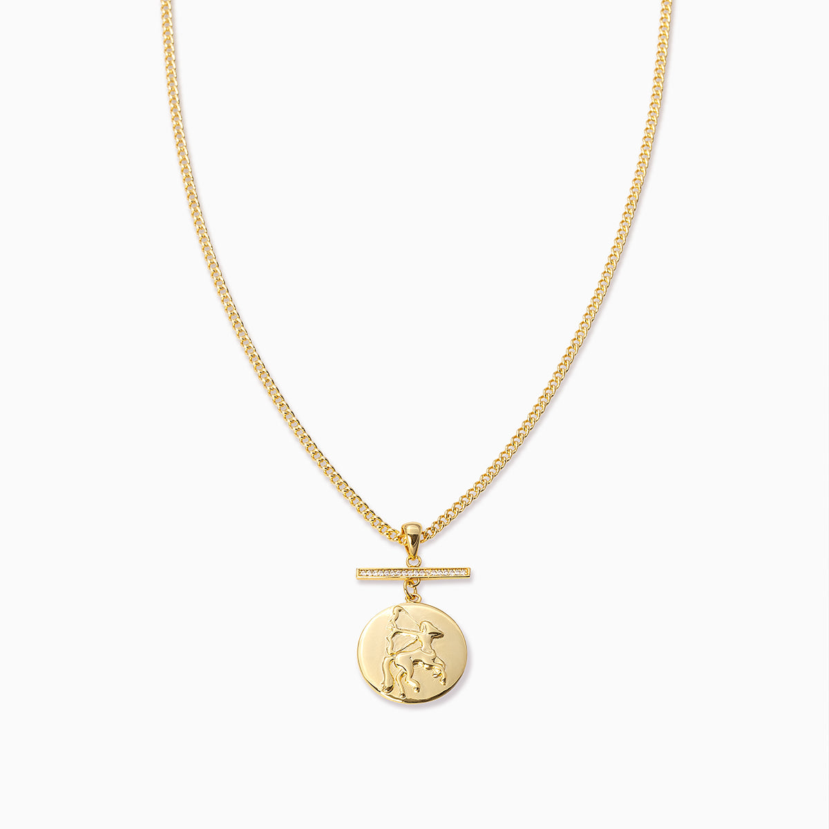 Zodiac Pendant Necklace | Gold Sagittarius | Product Image | Uncommon James