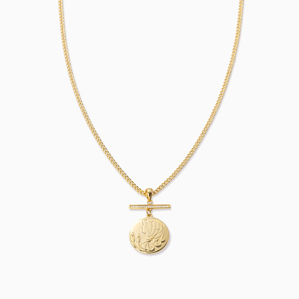 Zodiac Pendant Necklace | Gold Virgo | Product Image | Uncommon James