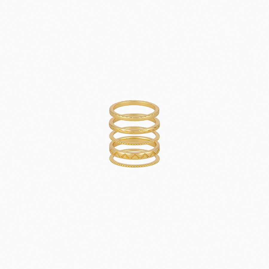of in 5 Set Ring Stack James | Gold Uncommon Transformation