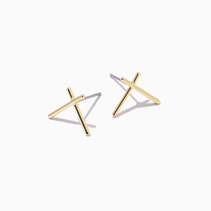 ["Criss Cross Earrings ", " Gold ", " Product Detail Image ", " Uncommon James"]