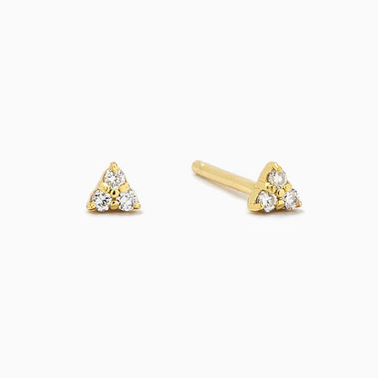 Triangle Diamond Vermeil Stud Earrings | Gold Vermeil | Product Detail Image | Uncommon James