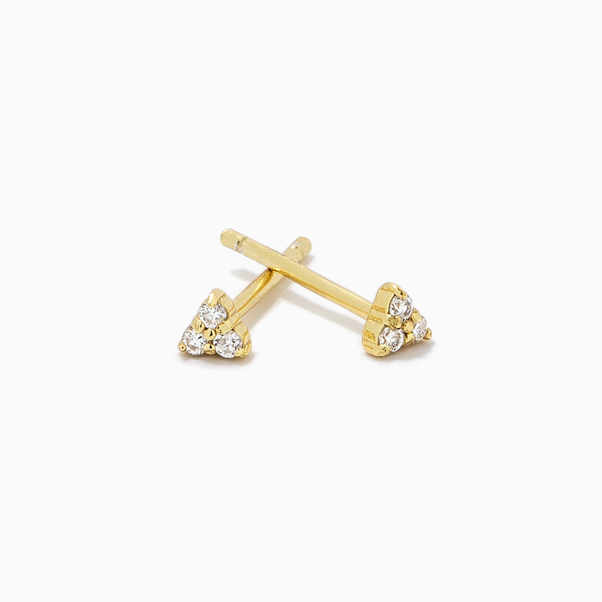 Triangle Diamond Vermeil Stud Earrings | Gold Vermeil | Product Detail Image 2 | Uncommon James
