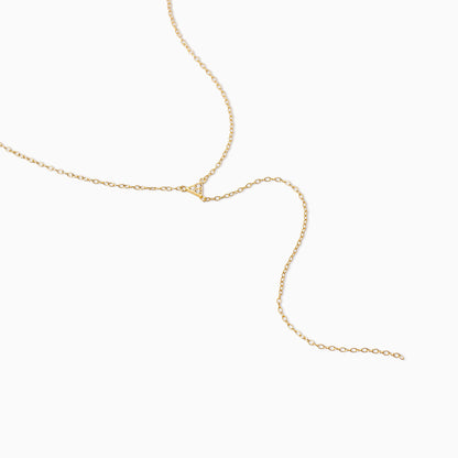 ["Triangle Diamond Vermeil Lariat Necklace ", " Gold Vermeil ", " Product Detail Image 1 ", " Uncommon James"]
