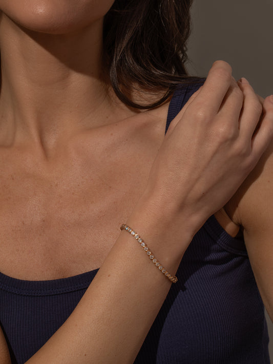 Fairy Bezel Tennis Bracelet | Gold | Product Image | Uncommon James