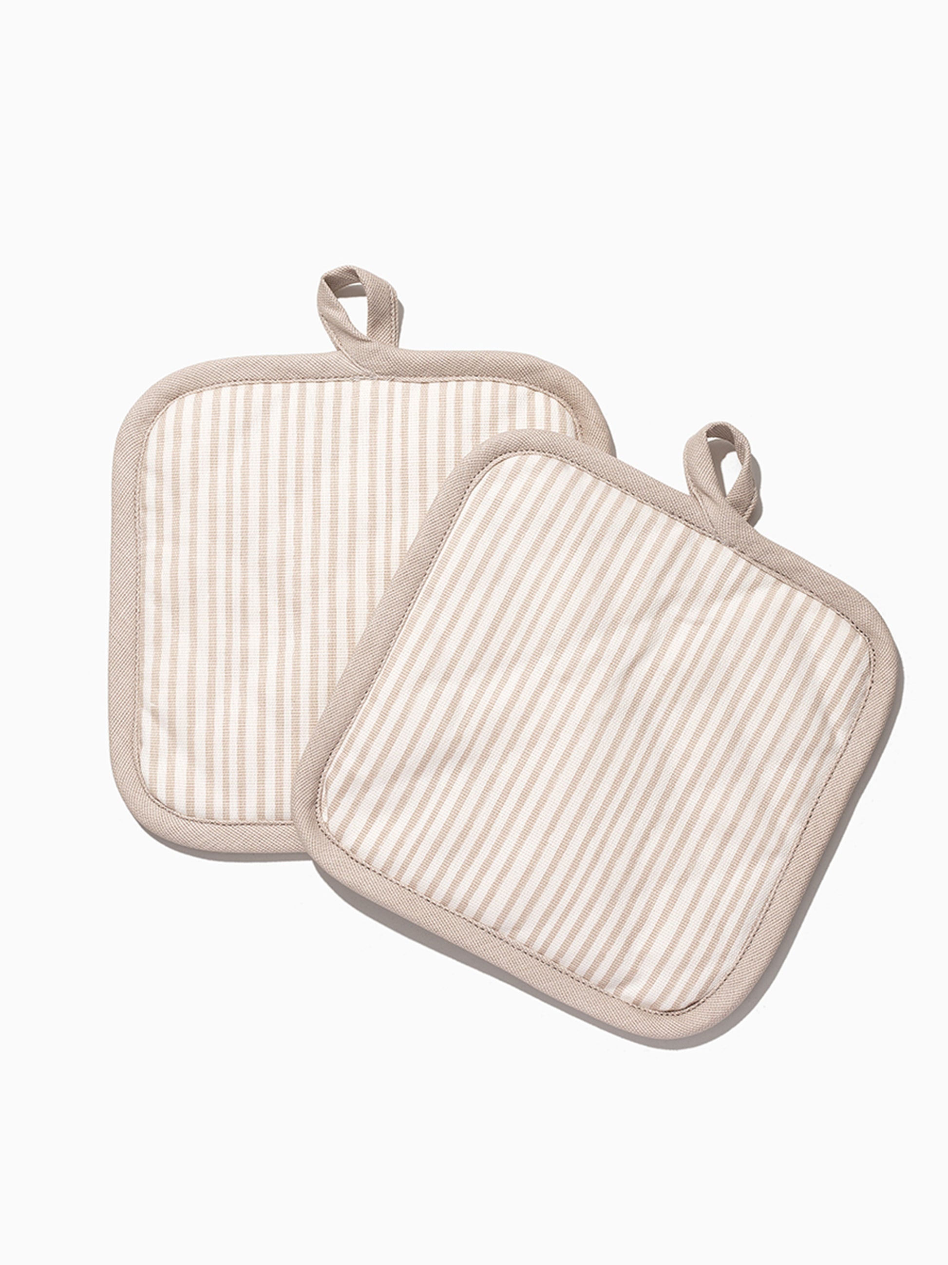 Tan Striped Pot Holder (Set of 2) | Product Image | Uncommon Lifestyle