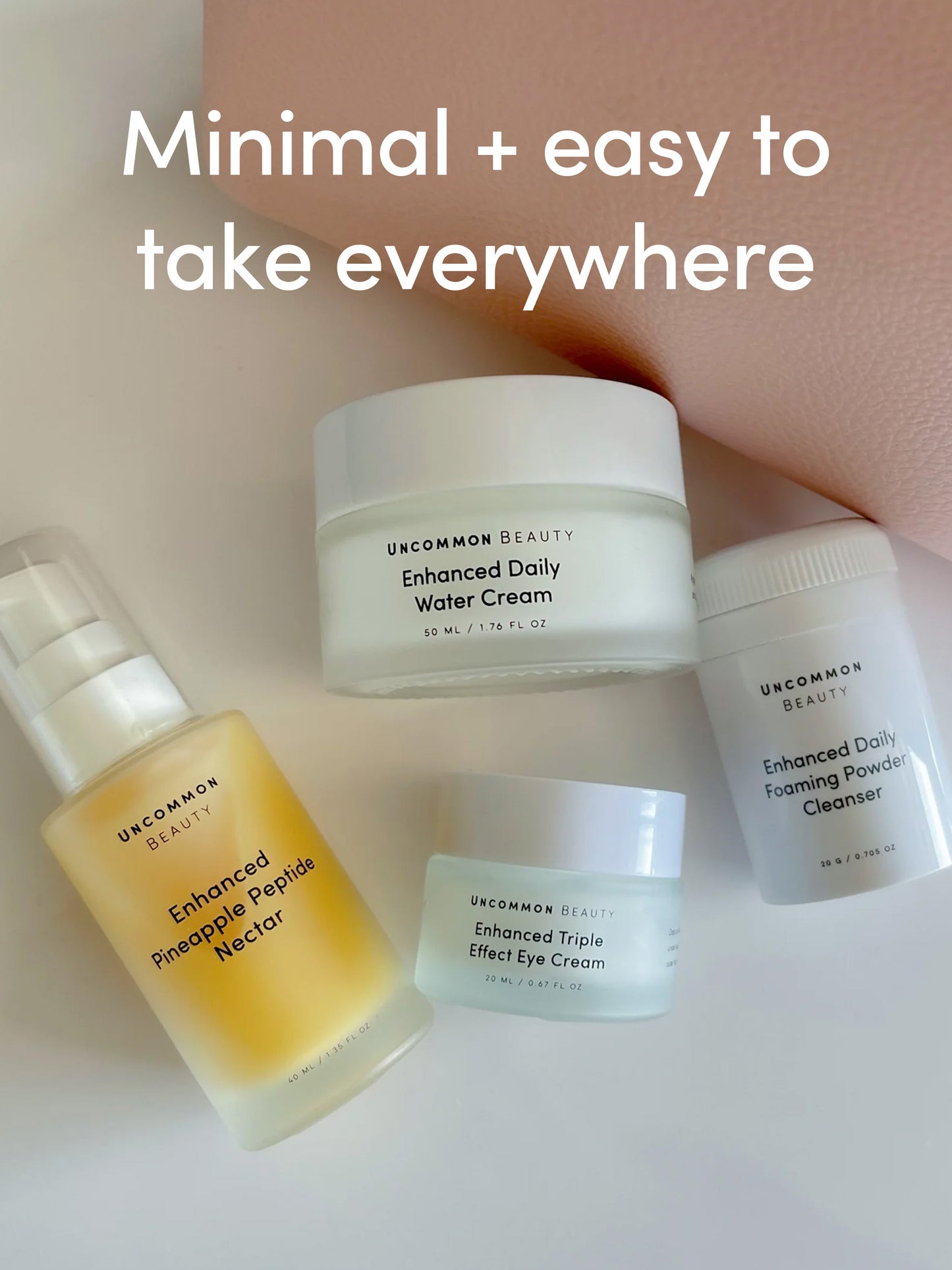 Beauty Bundle and Vegan Leather Travel Bag | Lifestyle Image | Uncommon Beauty