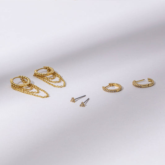 Daily Essentials Earring Set | Gold | Product Image | Uncommon James