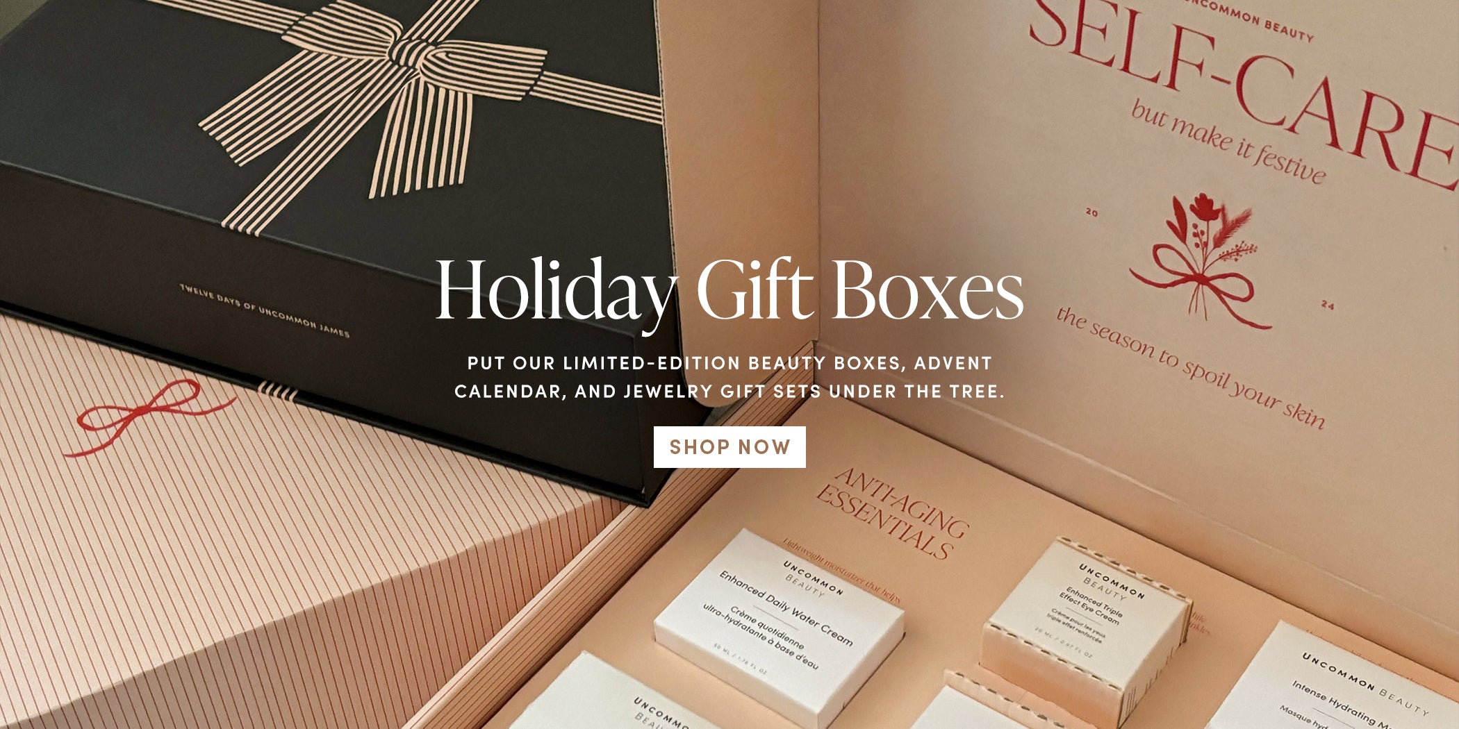 Holiday Gift Boxes |  Put Our Limited-Edition Beauty Boxes, Advent Calendar, and Jewelry Gift Sets under the tree | Shop Now