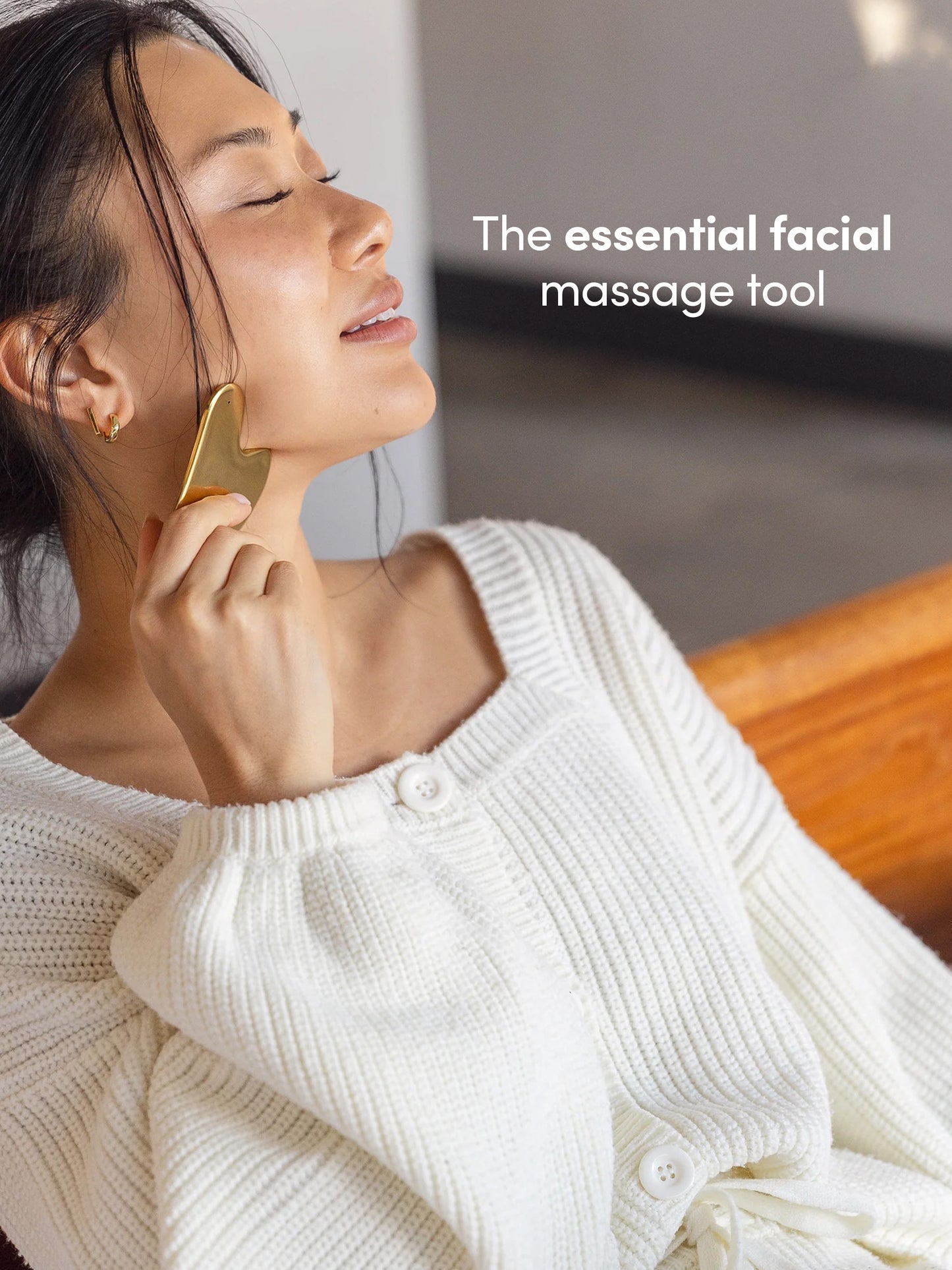 Stainless Steel Gua Sha | Model Image | Uncommon Beauty