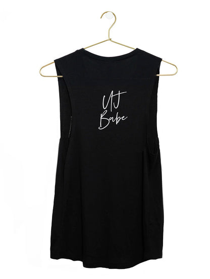 ["Bridesmaid Tank Top ", " Black ", " Product Detail Image ", " Uncommon Lifestyle"]