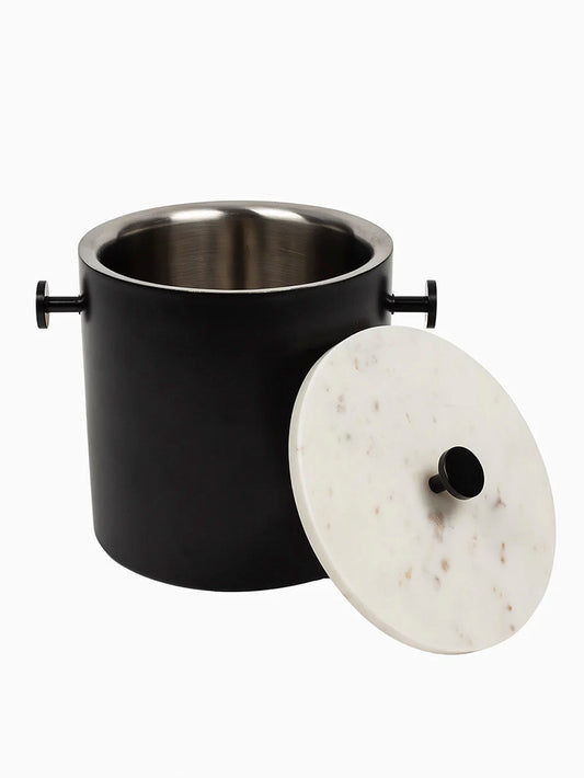Black and Marble Ice Bucket | Product Detail Image | Uncommon James Home