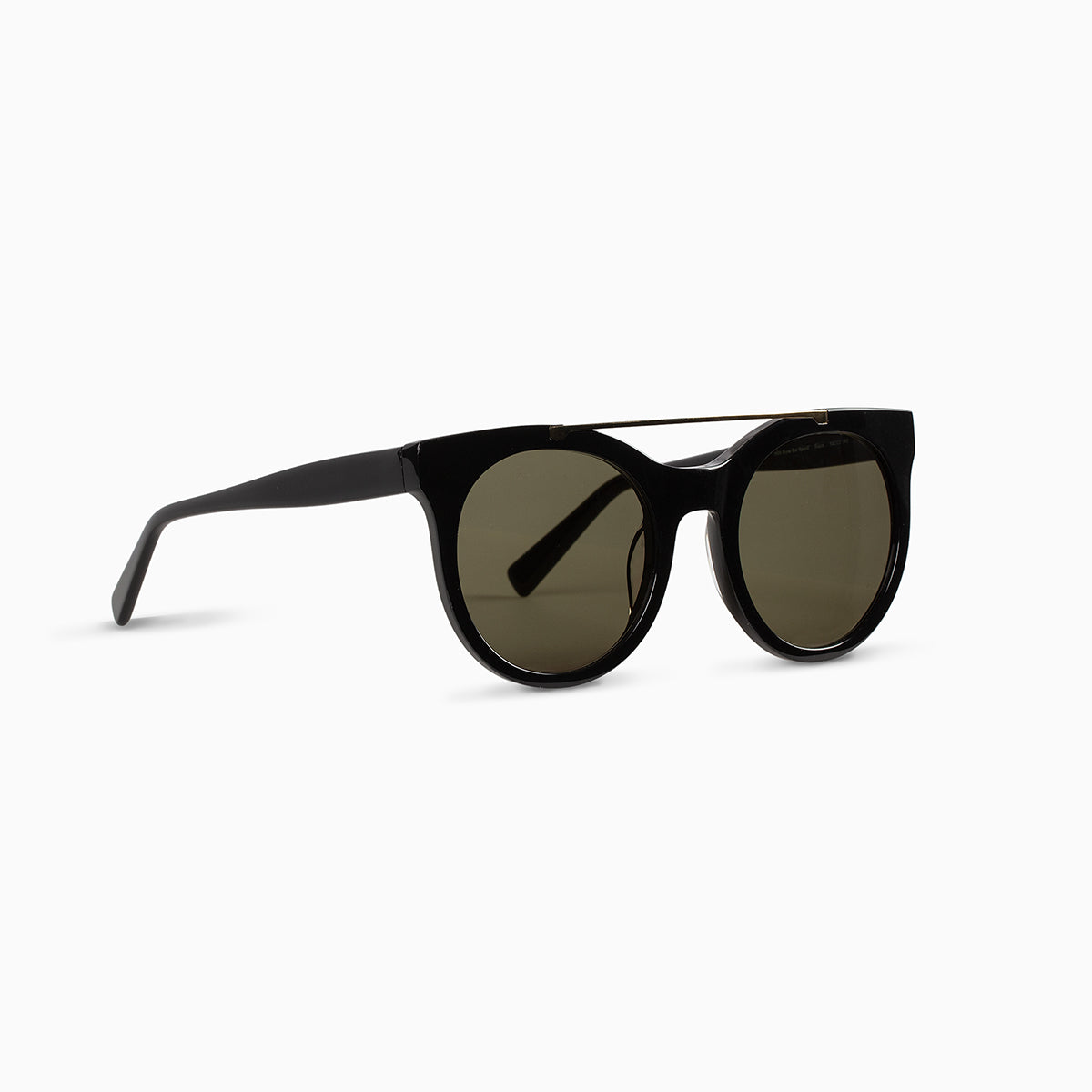 Brow Bar Round Sunglasses | Black | Product Detail Image | Uncommon James Home
