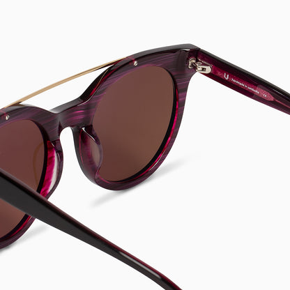 Brow Bar Round Sunglasses | Plum | Product Detail Image 2 | Uncommon James Home