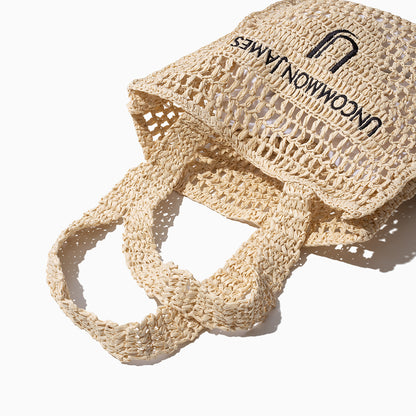 ["Straw Tote Bag ", " Product Detail Image 2 ", " Uncommon James Home"]