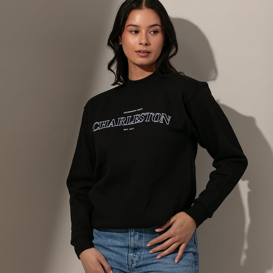 Charleston Sweatshirt | Black | Model Image 2 | Uncommon Lifestyle