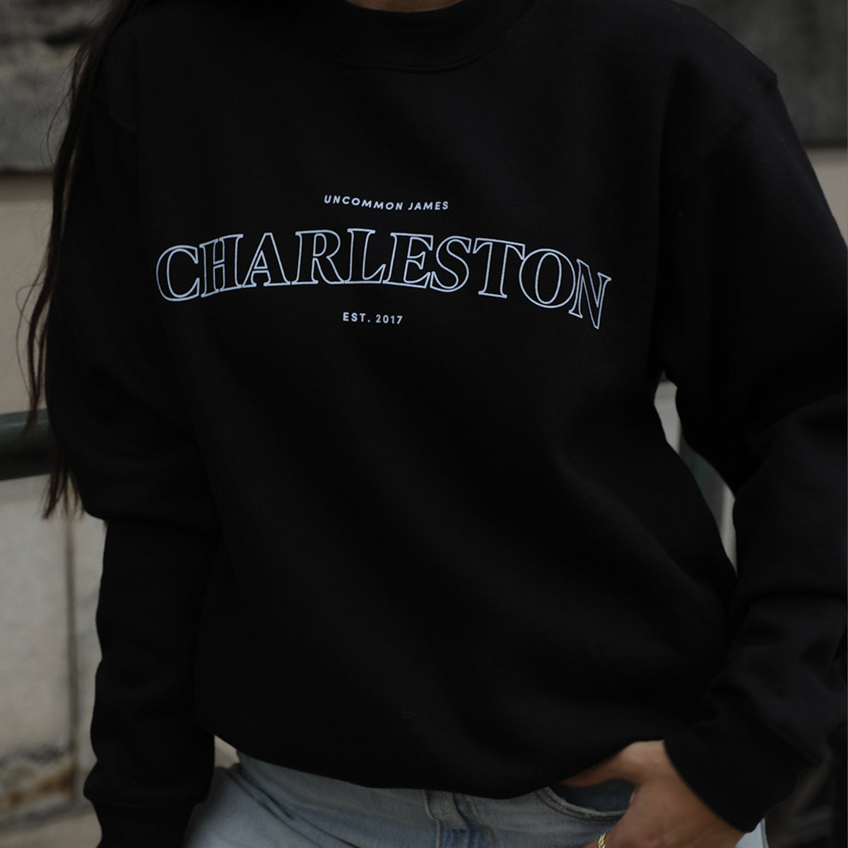 Charleston Sweatshirt | Black | Model Image | Uncommon Lifestyle