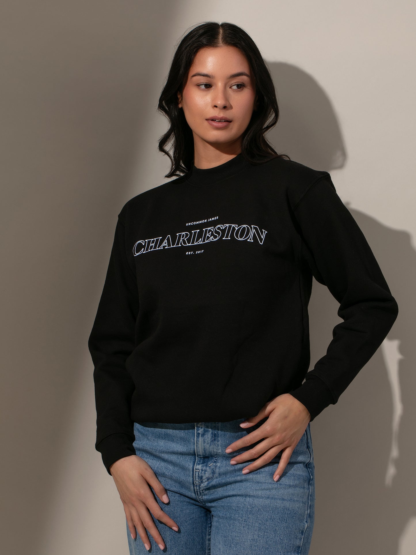 Charleston Sweatshirt | Black | Model Image 2 | Uncommon Lifestyle