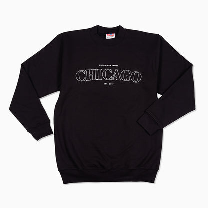 ["Chicago Sweatshirt ", " Black ", " Product Image ", " Uncommon James"]