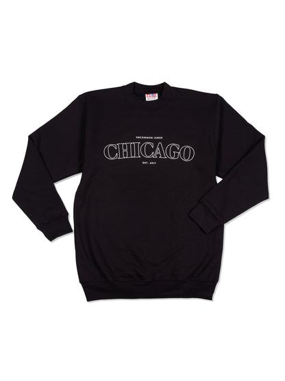 ["Chicago Sweatshirt ", " Black ", " Product Image ", " Uncommon Lifestyle"]
