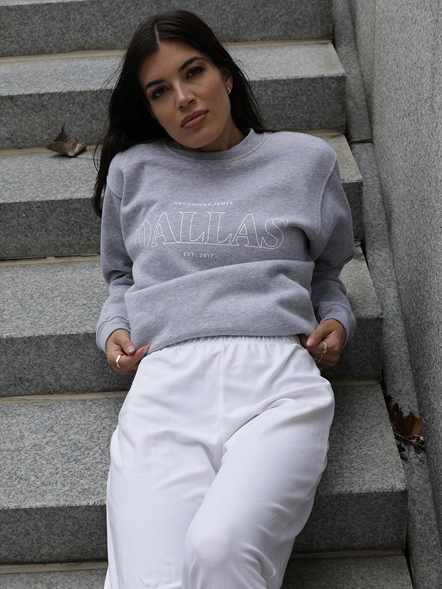 Dallas Sweatshirt | Ash | Model Image | Uncommon Lifestyle