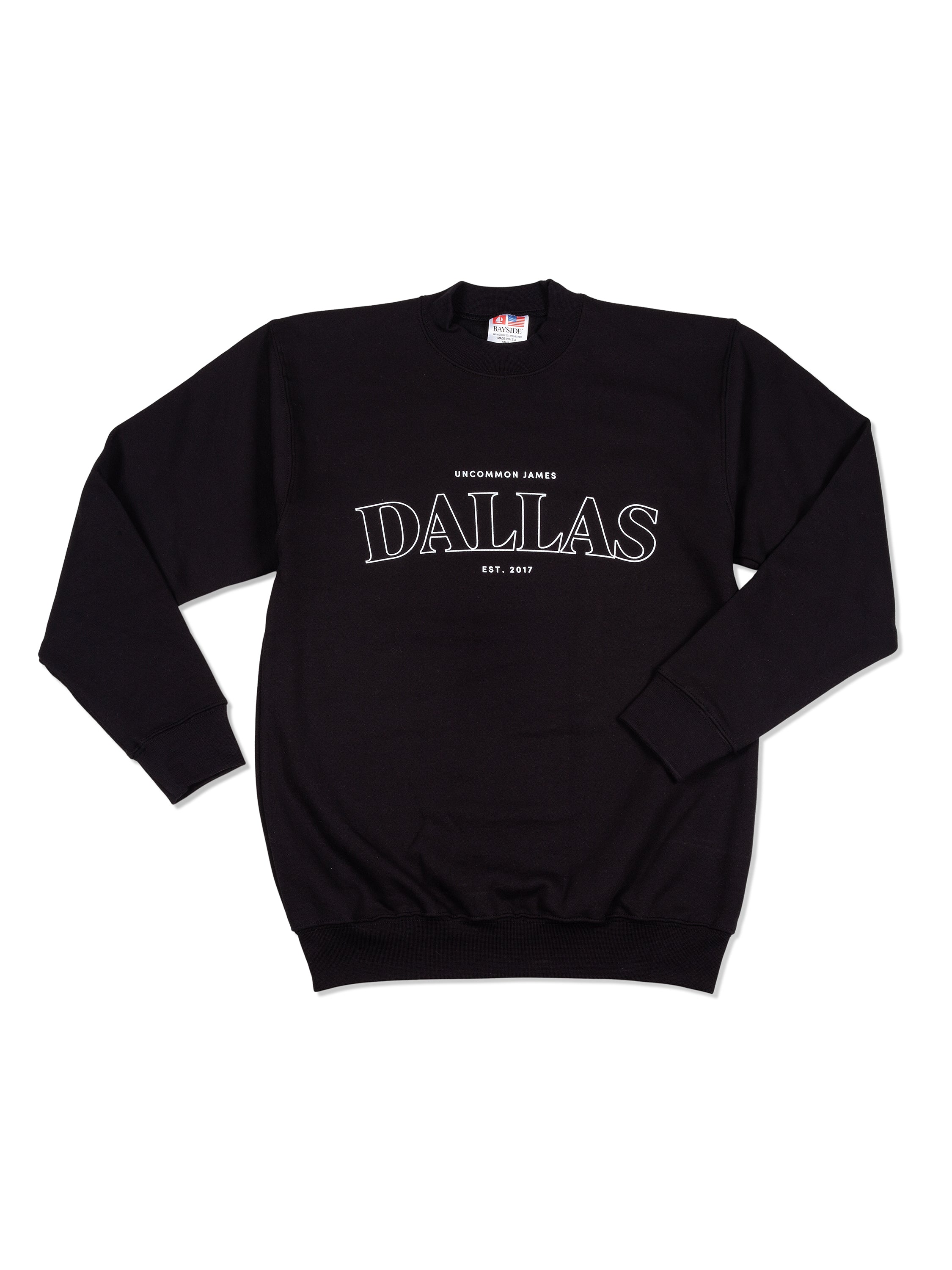 Dallas Crewneck Sweatshirt in Black and Ash Uncommon James