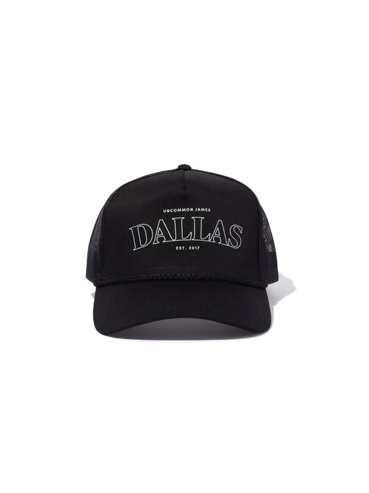 Dallas Trucker Hat | Black | Product Image | Uncommon Lifestyle