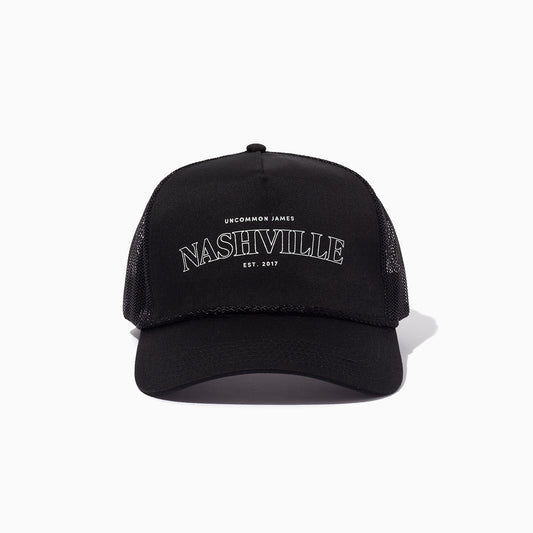 Nashville Trucker Hat | Black | Product Image | Uncommon James