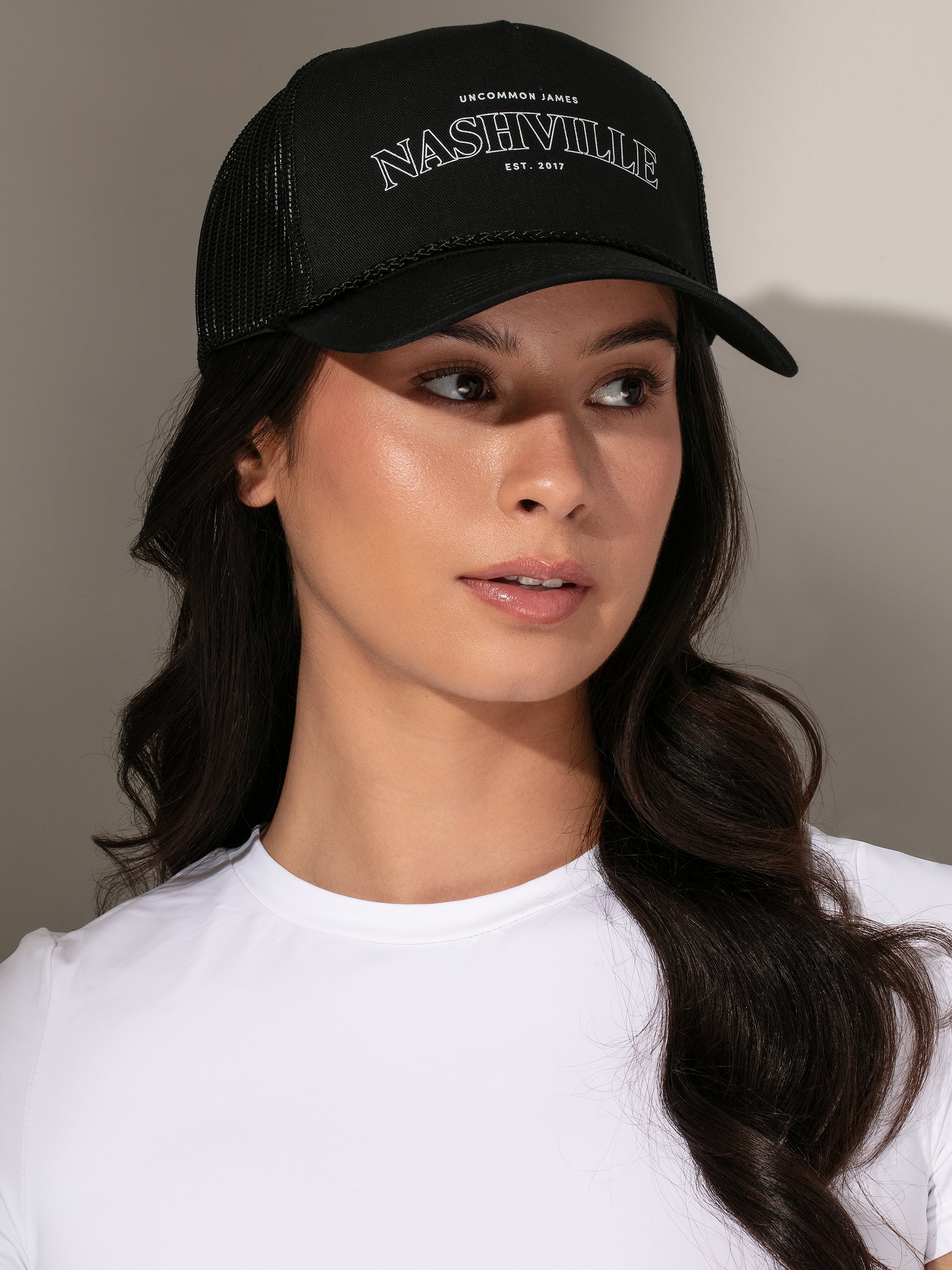 Nashville Trucker Hat | Black | Model Image 2 | Uncommon Lifestyle