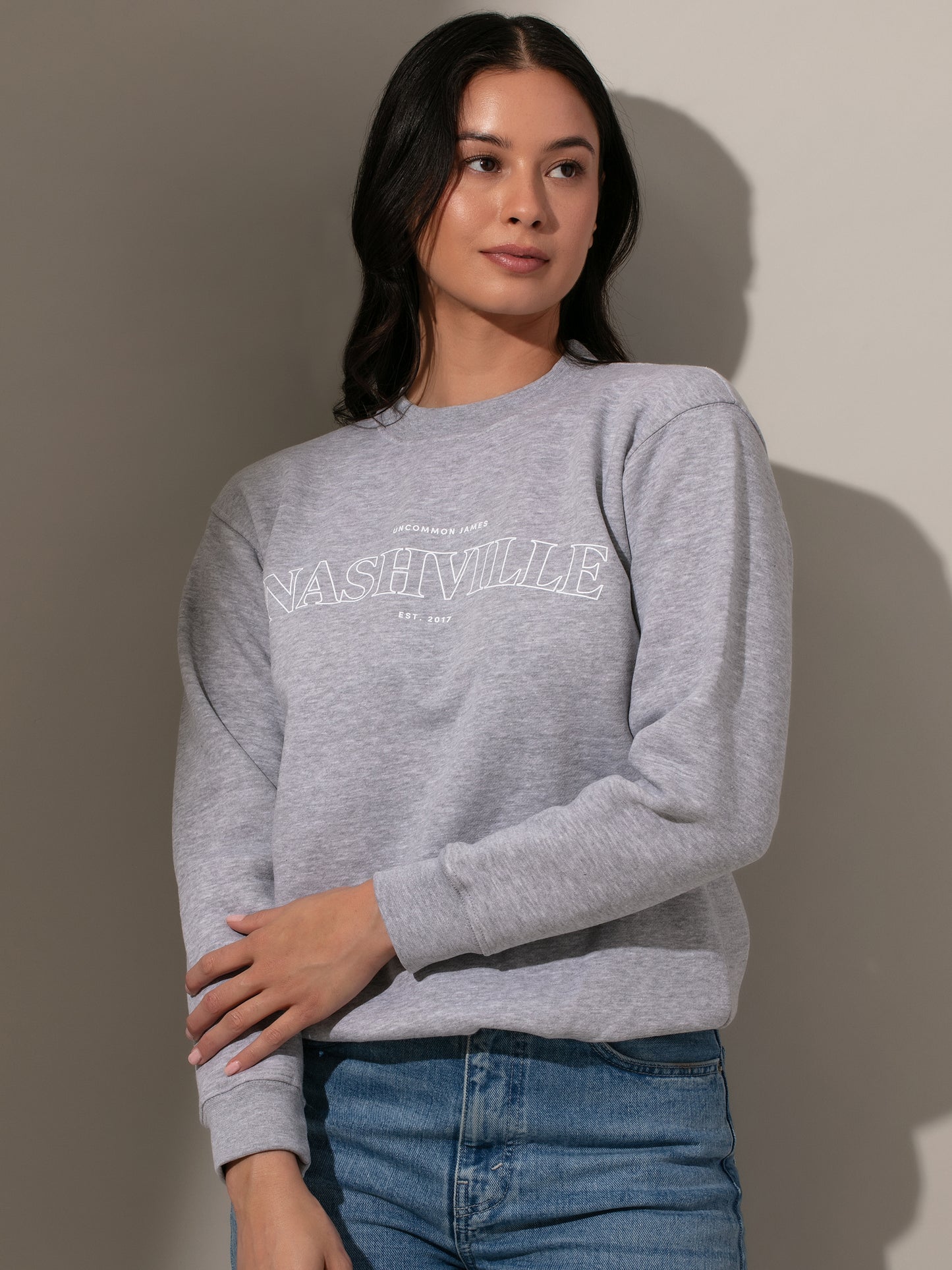 Nashville Sweatshirt | Ash | Model Image 2 | Uncommon James