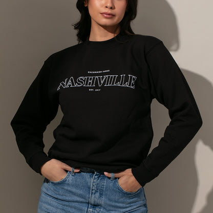 Nashville Sweatshirt | Black | Model Image | Uncommon James