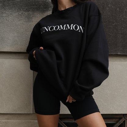 ["Uncommon Sweatshirt ", " Black ", " Lifestyle Image 2 ", " Uncommon James"]