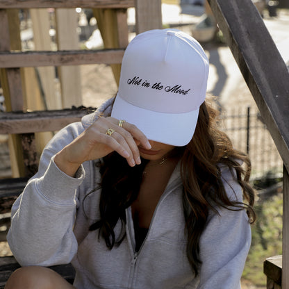 Not in the Mood Trucker Hat | White | Model Image | Uncommon Lifestyle