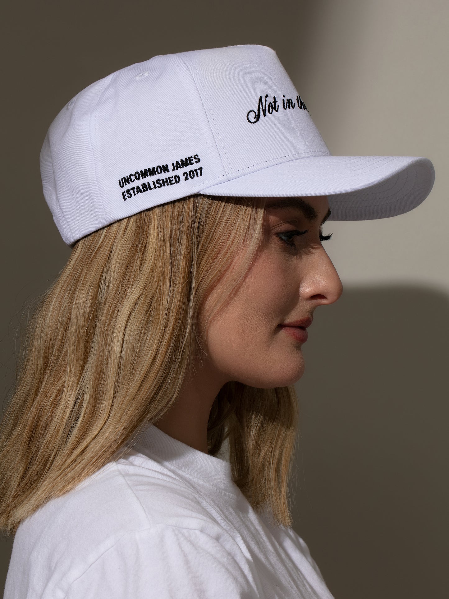 Not in the Mood Trucker Hat | White | Model Image 3 | Uncommon Lifestyle