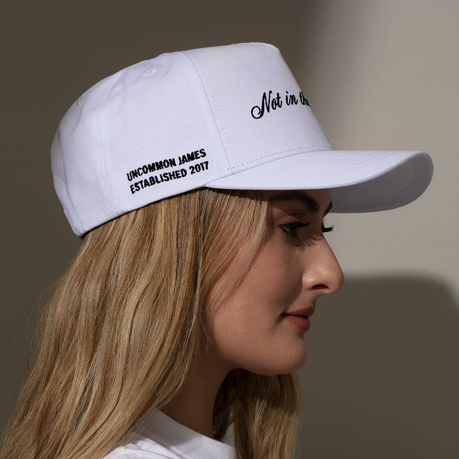 Not in the Mood Trucker Hat | White | Model Image 3 | Uncommon Lifestyle