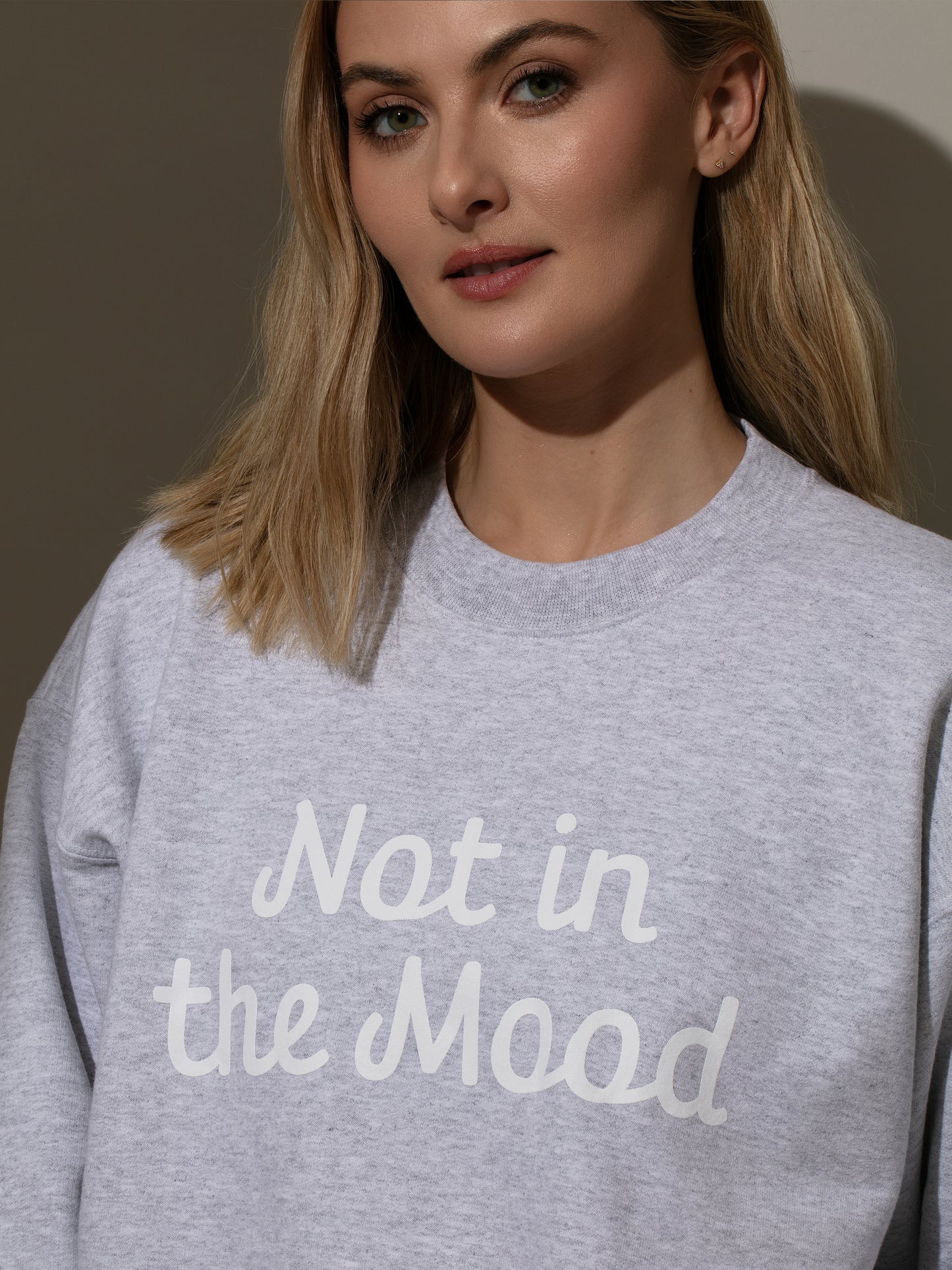 Not in the Mood Sweatshirt | Ash | Model Image 3 | Uncommon Lifestyle