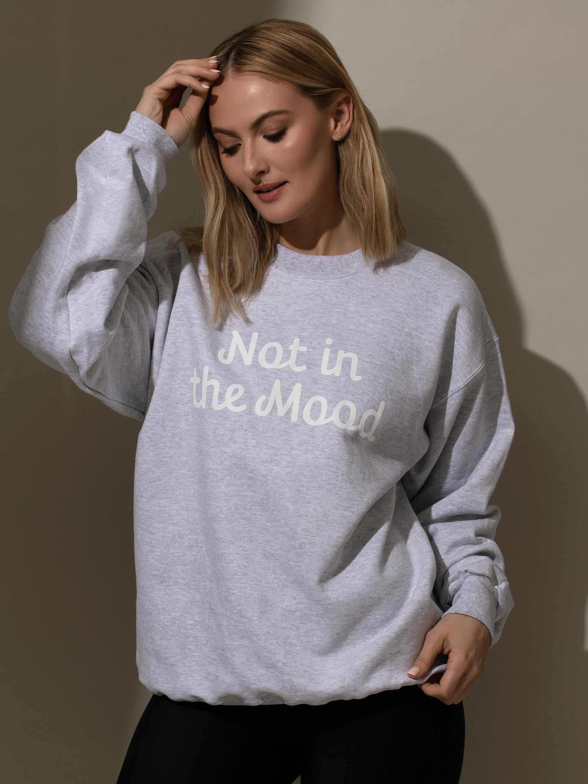 Not in the Mood Sweatshirt | Ash | Model Image 2 | Uncommon Lifestyle